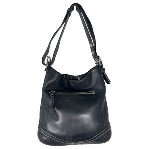 Coach 10938 Y2K Black Leather Shoulder Crossbody Convertible Bag Handbag Purse